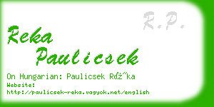 reka paulicsek business card